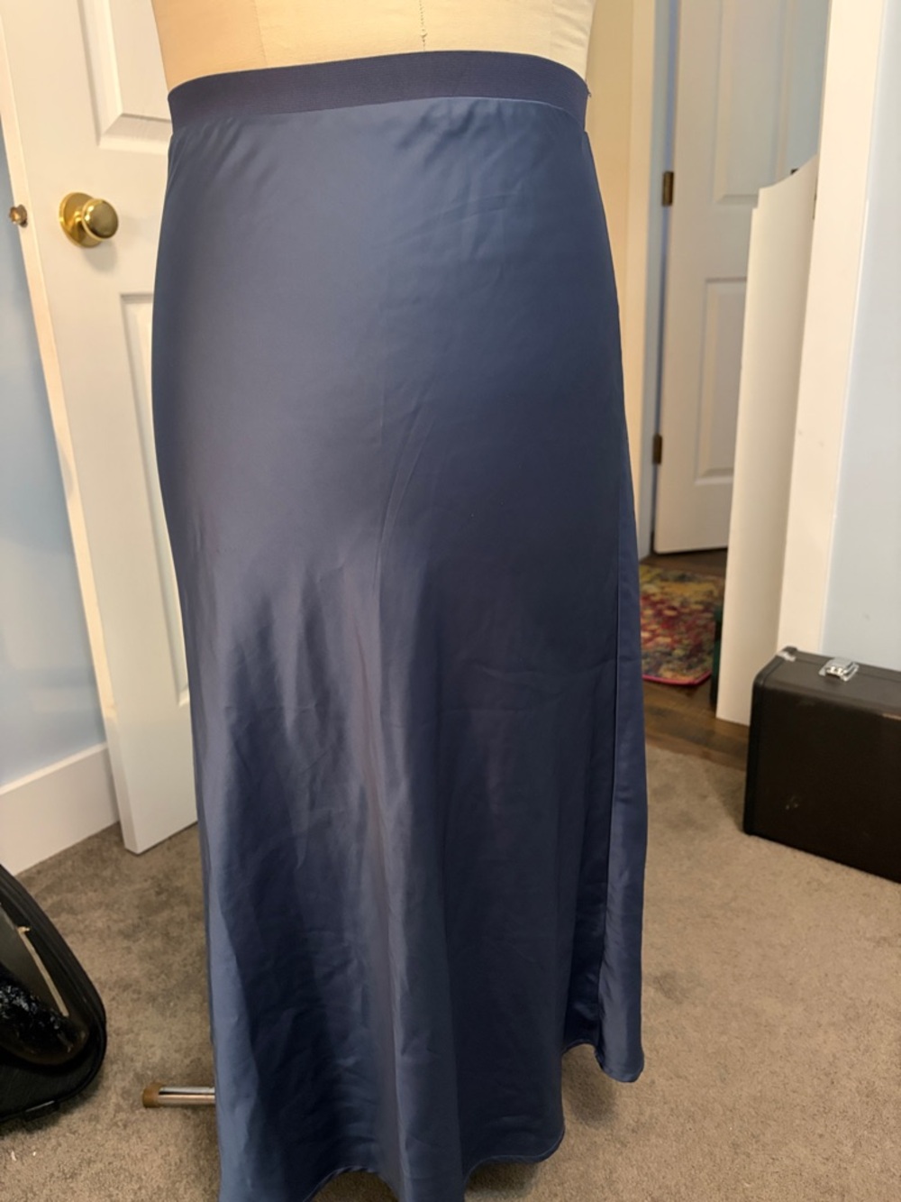 George Navy Blue Maxi Slip Skirt